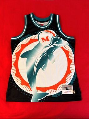 Mitchell & Ness NFL Miami Dolphins Big Face 7.0 Fashion Tank Jersey Men’s M EUC